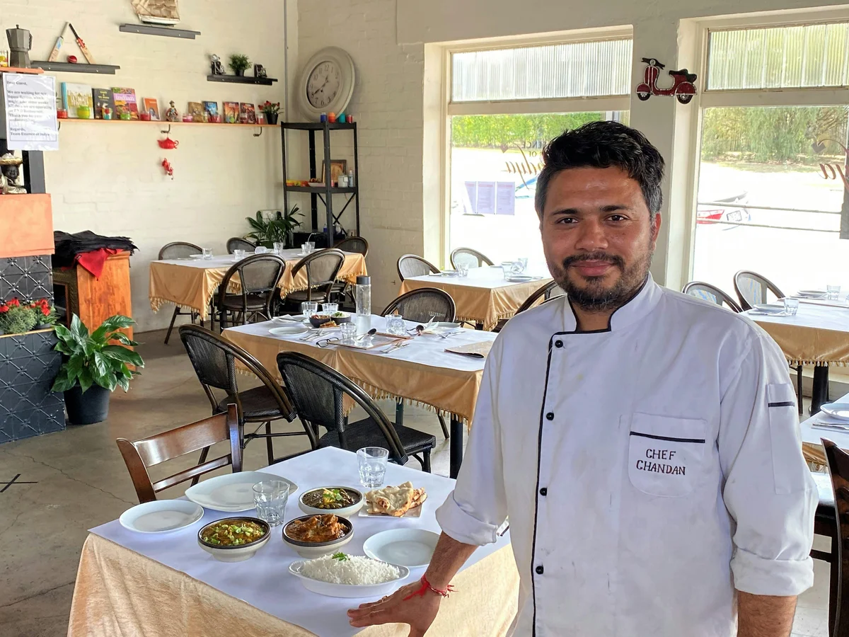 Chef Chandan welcoming guests in the restaurant