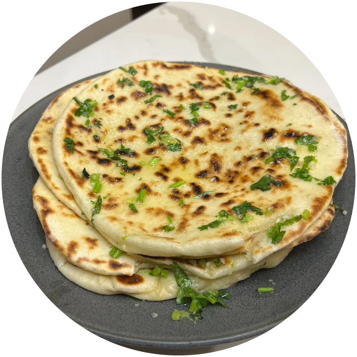Cheese and garlic naan